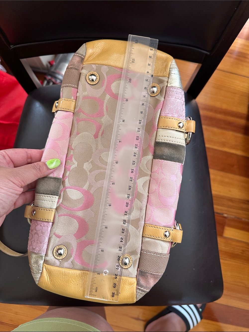Coach Vintage Patchwork Shoulder Bag in Pink, Beige and Tan - Picture 9 of 11